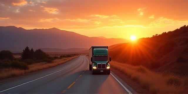 Desktop wallpaper of truck on open road